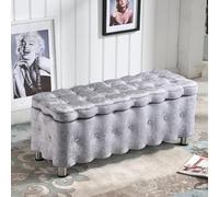 Modern Velvet Ottoman Stool with Metal Legs Luxury Storage Bench Large Capacity Shoe Change Stool for Living Room and Bedroom Stylish Home Decor