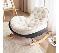 Modern Velvet Rocking Chair with High Back, Comfy Relaxed Lounge Chair for Adults, Upholstered Accent Rocker with Sturdy Metal Frame for Living Room Bedroom Garden