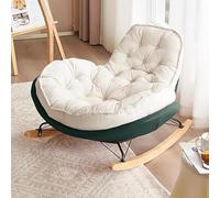 Modern Velvet Rocking Chair with High Back, Comfy Relaxed Lounge Chair for Adults, Upholstered Accent Rocker with Sturdy Metal Frame for Living Room Bedroom Garden