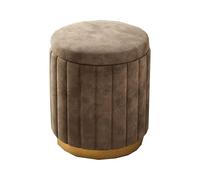 Modern Velvet Round Stool - Luxury Upholstered Storage Pouf for Home Decoration, Padded Vanity Seat for Bedroom, Shoe Changing Stool, Stylish Accent Furniture