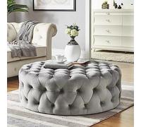 Modern Velvet Round Stool, Stylish Coffee Table for Living Room, Bedroom or Host Area - Chic Home Décor Accent Piece