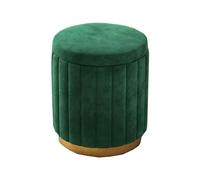 Modern Velvet Round Stool, Upholstered Storage Vanity Seat, Luxury Home Décor, Padded Footrest for Bedroom, Stylish Shoe Changing Stool