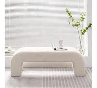 Modern Velvet Sherpa Entryway Bench Stylish Ottoman for Bedroom Hallway & End of Bed 31.5 Inch Decorative Seating & Storage Solution Cozy Home Furniture