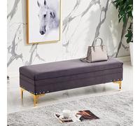 Modern Velvet Storage Bench with Footrest Dark Gray Upholstered Entryway Seat Stylish Shoe Changing Stool for Living Room 80x40x40 cm