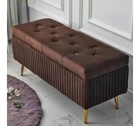 Modern Velvet Storage Ottoman Bench - Upholstered Footstool for Bedroom Button-Tufted Entryway & Living Room Furniture Stylish 40cm Storage Solution