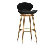 Modern Velvet Swivel Bar Stool Counter Height Dining Chair for Kitchen Island Cafe & Bar Upholstered in Black 29.5" High Stylish & Comfortable 1 Piece