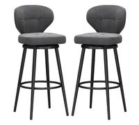 Modern Velvet Swivel Bar Stools Set of 3 - Stylish Counter Height Chairs for Kitchen Island Home Balcony Cafe & Bar 65cm Green with Gold Legs