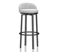 Modern Velvet Swivel Bar Stools Set Slish Bar Height Counter Chairs with Black Base Low Back Design Perfect for Kitchen Home Bar or Pub 65cm Seat Height (1 Piece)