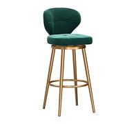 Modern Velvet Swivel Barstool with Back Gold Base Stylish Counter Height Chair for Kitchen Island Bistro Coffee Shop Home Dining Set of 1 Green Upholstery