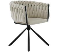 Modern Velvet Swivel Dining Chair - 360° Rotating Minimalist Armchair with Raised Backrest for Living Room & Bedroom Stylish High Capacity Furniture