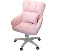 Modern Velvet Swivel Office Chair - Adjustable Height, 360° Wheels, White Base - Stylish Pink Chair for Home Office, Bedroom, Makeup Vanity - Ergonomic Comfort & Versatile Design