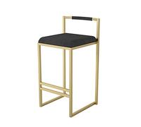 Modern Velvet Tufted Bar Stool with Gold Legs 65cm High Stylish Counter Height Furniture for Kitchen Dining Room Living Room Bar & Cafe