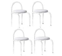 Modern Velvet Upholstered Dining Chairs - Set of 4 Stylish Armless Bar Stools with Clear Acrylic Legs for Dining Room & Kitchen Decor