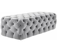 Modern Velvet Upholstered Shoe Bench - Multifunctional End of Bed Ottoman Luxurious Jumbo Foot Rest Stool for Bedroom Grey 60x45x40cm Stylish Storage Solution