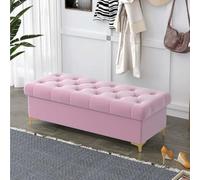 Modern Velvet Upholstered Sto Bench with d Legs, Button Tufted Footrest Stool & Shoe Rack, Slish Accent Fur for Home, Hotel & Retais, 160 * 40 * 40