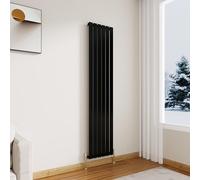 Modern Vertical Flat Panel Radiator 1800x408mm Black Single Panel | Designer Central Heating Radiators,Wall Mounted Rads,Perfect For Living Rooms,Hallways & Bathrooms,For UK Home Heating