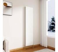 Modern Vertical Flat Panel Radiator,1800x408mm Gloss White Double Stylish Panel Central Heating Heater, Perfect Efficient Hall Radiator, Traditional Wall Mounted Rads, Design for Bedroom, Office