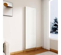 Modern Vertical Flat Panel Radiator,1800x544mm Gloss White Double Stylish Panel Central Heating Heater, Perfect Efficient Hall Radiator, Traditional Wall Mounted Rads, Design for Bedroom, Office