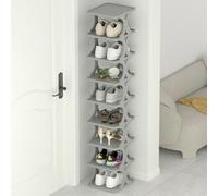 Modern Vertical Shoe Rack - Multi-Layer Storage for Small Spaces - Narrow & Portable Plastic Design for Bedroom, Sports, and Entryway - Open Shoe Storage Solution