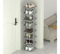 Modern Vertical Shoe Rack - Space-Saving Multi-Tier Plastic for Small Entryways, Bedroom & Sports Shoes - Tall & Slim Design, Portable and Independent Storage Solution.