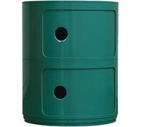 Modern Vertical Side Cabinet with Drawers 2/3/4-Tier Multi-Function End Table Sliding Door Bedside Storage in Medieval Green - Stylish & Versatile Furniture Solution