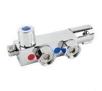 Modern Vertical Thermostatic Shower Mixer Valve Brass 1/2 | Solid Brass, High/low Pressure Compatible, Flush Wall Install, Leak-free, 1/2\" Connectors, for ideal For Caravans