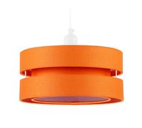 Modern Vibrant Orange Linen Fabric Triple Tier Ceiling Pendant Lighting Shade | 11w Maximum | Designer Style | 26cm Diameter by Happy Homewares