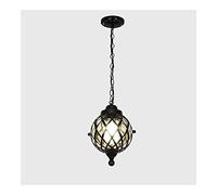 Modern Vintage Glass Lantern Outdoor, Ball Retro Industrial Pendant Lamp, Waterproof Aluminum Ceiling Hanging Light for Balcony Gar Grape Trellis Pavilion Drop Lamp