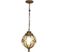 Modern Vintage Glass Lantern Pendant Light Retro Waterproof Exterior Hanging Lamp Aluminum Outside Ceiling Lighting Fixture for Porch Patio Entryway Farmhouse