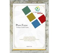 Modern Vintage Gold 12 x 10 inch Picture Frame In Multiple Colours & Sizes - Frame With Safe Perspex Front & Wall Mounting - 12" x 10" Photo Frame (30.5 x 25.4cm))
