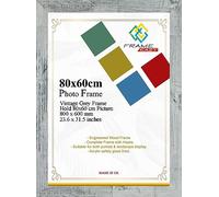 Modern Vintage Grey Poster Frame 80 x 60cm Large Photo Frame 60x80cm Picture Frames With Safe Clear Perspex Front & Wall Mounting - 60 x 80cm Premium Wall Photo Frames