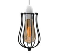 Modern Vintage Industrial Black Metal Wire Cage Loft Pendant Lamp Ceiling Light Shade Retro Small Hanging Lighting Fixture E27 Socket