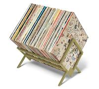 MODERN VINYL Record Holder - Gold Metal - 80-100 LP Storage - Simple, Quick Assembly - Vinyl Display, Storage - High-End Design - Protects Vinyl - Organize Albums - Book, Magazine, Files