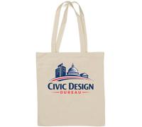 Modern Visual Concept of Urban Infrastructure Natural Cotton Tote Bag White