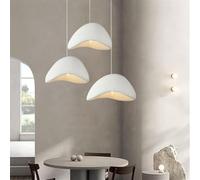 Modern Wabi-Sabi Pendant Light - E27 White Polyethylene Chandelier 3 Adjustable Lights for Dining Room & Kitchen Island Stylish Home Decor Lighting Fixture