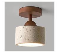 Modern Wabi-sabi Style Yellow Travertine Bedroom Ceiling Light Japanese Hallway Kitchen Ceiling Lamp Mid Century Nordic Minimalist Log Style Aisle Chandelier For Entrance Hall Balcony Stairs(Walnut)