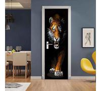 Modern Wall Art 3D Door Mural Sticker, Peel and Stick Removable Vinyl Door Decals for Living Bedroom Office Bathroom, Animal Tiger, 3D Door Stickers for Interi 90 X 200 Cm - Boys and Girl-9042833220