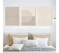 Modern Wall Art Abstract Geometry Beige Lines Posters Prints Minimalist Canvas Painting Boho Pictures Living Room Bedroom Home Decor 50x70cmx3 Unframed