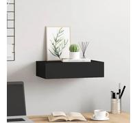 Vidaxl Wall-Mounted Drawer Shelf Black 40X23.5X10Cm Mdf