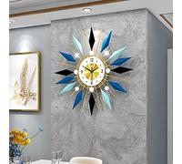Modern Wall Clock 24 inch Starburst Wall Clock, Colorful Mid Century Home Kitchen Decor - Metal Clock Starburst Modern Clocks Quiet Quartz Movement, House Decorative Multicolor Decoration