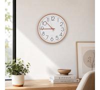 Modern Wall Clock 29.5Cm - Silent Quartz Round Wall Clock For Home, Kitchen, Office (Gold & White)