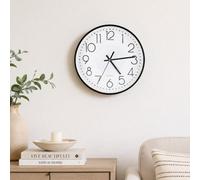 Modern Wall Clock 29.5Cm - Silent Quartz Round Wall Clock For Home, Kitchen, Office (White & Black)