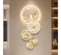 Modern Wall Clock 3D Wall Art with Clock, Indoor LED Landscape Wall Decor, 3D Clocks Adornos para Sala Modernos for Living Room(Small)