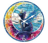 Modern Wall Clock Abstract Pattern, Battery Operated Non-Tick for Bedroom Living Room Kitchen Office, 12 Inch Decorative for Kitchen, Living Room,Office, Bedro(Painted Glass)