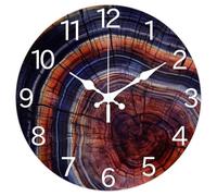 Modern Wall Clock Abstract Pattern, Battery Operated Non-Tick for Bedroom Living Room Kitchen Office, 12 Inch Decorative for Kitchen, Living Room,Office, Bedro(Tree Rings)