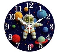 Modern Wall Clock Abstract Pattern, Battery Operated Non-Tick for Bedroom Living Room Kitchen Office, 12 Inch Decorative for Kitchen, Living Room,Office, Bedro(Astronaut)