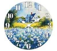 Modern Wall Clock Abstract Pattern, Battery Operated Non-Tick for Bedroom Living Room Kitchen Office, 12 Inch Decorative for Kitchen, Living Room,Office, Bedro(Flowers)