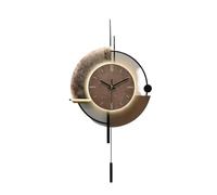 Modern Wall Clock, Clapping Luminous Metal, Silent Tick-Free, Battery Operated, Decorative for Office Living Room Kitchen, 31.5''L x 16.6''W