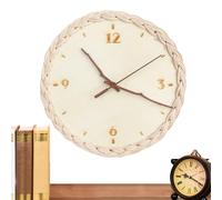 Modern Wall Clock - Decorative Rattan Clock - My 10.4 Inch Schedule Battery Operated, Creative Unhidden Round Wood Wall Clock for Home Living Room Decoration