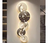 Modern Wall Clock Entrance Decoration with LED Lights, 3D Spiral Design Wall Decorations Suitable for Living Rooms, Bedrooms, and Offices(Brown,Medium)
